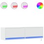 Mueble de TV de pared con luces LED blanco 140x31x38 cm