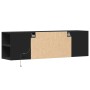 Mueble de TV de pared con luces LED negro 135x31x39,5 cm