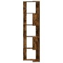 Estantería esquina 5 niveles madera roble ahumado 50x50x179 cm