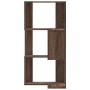 Estantería de esquina 3 niveles madera marrón roble 50x50x102cm