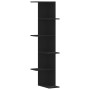 Estantería de pared de esquina madera negra 36,5x36,5x140 cm