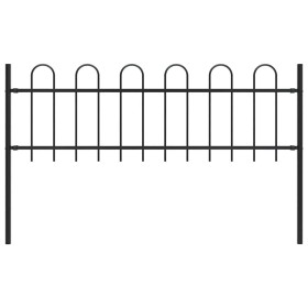 Valla de jardín con puntas de aro acero negro 1,8 m