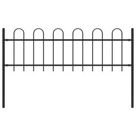 Valla de jardín con puntas de aro acero negro 1,8 m