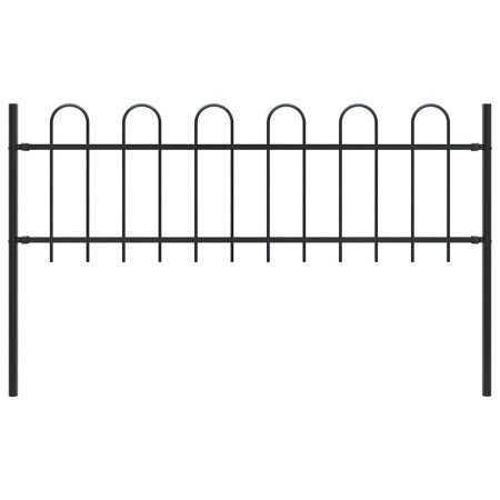 Valla de jardín con puntas de aro acero negro 1,8 m