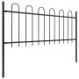 Valla de jardín con aro superior de acero 181x80 cm negra