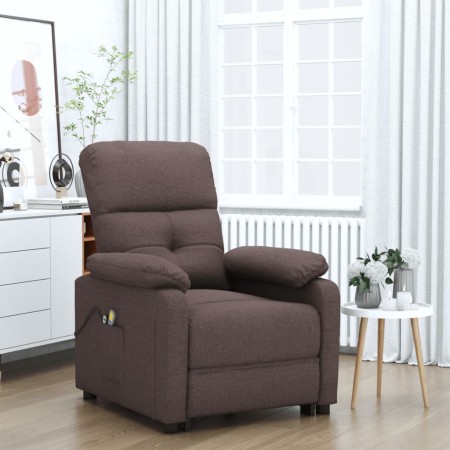 Sillón de masaje eléctrico tela marrón oscuro en Sillones de masaje eléctricos | Comprar online en Foro24