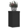 Soportes de plantas 2 uds madera ingeniería negro 10x10x18 cm