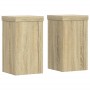 Soportes de plantas 2 uds madera roble Sonoma 10x10x18 cm