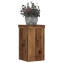 Soportes de plantas 2 uds madera roble envejecido 10x10x18 cm
