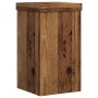 Soportes de plantas 2 uds madera roble envejecido 10x10x18 cm
