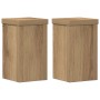 Soportes de plantas 2 uds madera roble artisian 10x10x18 cm