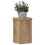 Soportes de plantas 2 uds madera roble artisian 10x10x18 cm