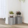 Soportes de plantas 2 uds madera gris Sonoma 15x15x20 cm en Soportes para macetas | Comprar online en Foro24