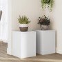Soportes de plantas 2 uds madera ingeniería blanco 25x25x35 cm en Soportes para macetas | Comprar online en Foro24