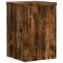 Soportes de plantas 2 uds madera roble ahumado 25x25x35 cm