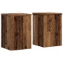 Soportes de plantas 2 uds madera roble envejecido 25x25x35 cm