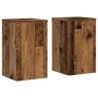 Soportes de plantas 2 uds madera roble envejecido 30x30x50 cm