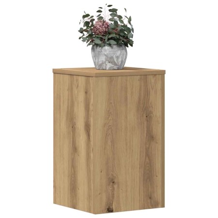 Soportes de plantas 2 uds madera roble artisian 30x30x50 cm