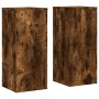Soportes de plantas 2 uds madera roble ahumado 30x30x70 cm