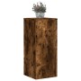 Soportes de plantas 2 uds madera roble ahumado 30x30x70 cm