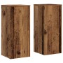 Soportes de plantas 2 uds madera roble envejecido 30x30x70 cm