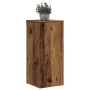 Soportes de plantas 2 uds madera roble envejecido 30x30x70 cm