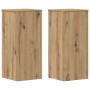 Soportes de plantas 2 uds madera roble artisian 30x30x70 cm
