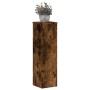 Soportes de plantas 2 uds madera roble ahumado 17x17x60 cm