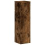 Soportes de plantas 2 uds madera roble ahumado 17x17x60 cm