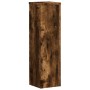 Soportes de plantas 2 uds madera roble ahumado 17x17x60 cm