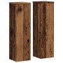 Soportes de plantas 2 uds madera roble envejecido 17x17x60 cm