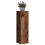 Soportes de plantas 2 uds madera roble envejecido 17x17x60 cm