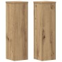 Soportes de plantas 2 uds madera roble artisian 17x17x60 cm