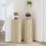Soportes de plantas 2 uds madera roble Sonoma 25x25x80 cm