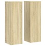 Soportes de plantas 2 uds madera roble Sonoma 25x25x80 cm