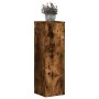 Soportes de plantas 2 uds madera roble ahumado 25x25x80 cm