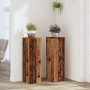 Soportes de plantas 2 uds madera roble envejecido 25x25x80 cm