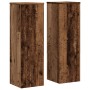 Soportes de plantas 2 uds madera roble envejecido 25x25x80 cm