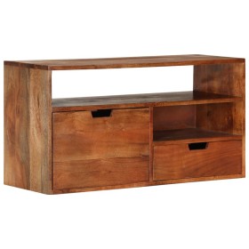 Mueble de TV de madera maciza de acacia 80x30x42 cm