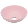 Lavabo de cuarto de baño redondo cerámica rosa mate de vidaXL, Lavabos - Ref: Foro24-146977, Precio: 63,84 €, Descuento: %