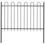 Valla de jardín con aro superior de acero 181x120 cm negra en Paneles de vallas | Comprar online en Foro24
