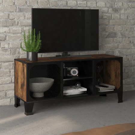 Rustikale TV-Möbel aus braunem Metall und MDF 105x36x47 cm von vidaXL, TV-Möbel - Ref: Foro24-335909, Preis: 91,32 €, Rabatt: %