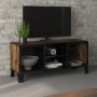 Rustikale TV-Möbel aus braunem Metall und MDF 105x36x47 cm von vidaXL, TV-Möbel - Ref: Foro24-335909, Preis: 91,32 €, Rabatt: %
