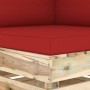 Sofá de esquina seccional con cojines madera impregnada verde