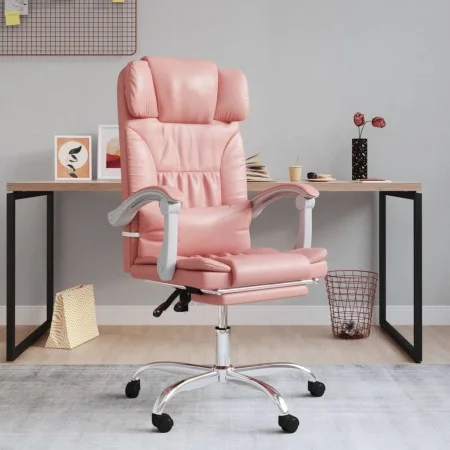 Pink synthetic leather reclining office chair by vidaXL, Office chairs - Ref: Foro24-349737, Price: 122,78 €, Discount: %