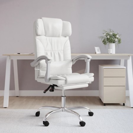 White synthetic leather reclining office chair by vidaXL, Office chairs - Ref: Foro24-349738, Price: 139,72 €, Discount: %