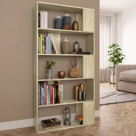 Regal aus Sonoma-Eichensperrholz, 80 x 24 x 159 cm von vidaXL, Bücherregale und Regale - Ref: Foro24-800102, Preis: 74,15 €, ...