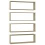 Cube wall shelf 4 units Sonoma oak plywood 80x15x26.5cm by vidaXL, Shelves and shelves - Ref: Foro24-807116, Price: 52,68 €, ...