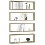 Estante cubo pared 4uds contrachapado roble Sonoma 80x15x26,5cm de vidaXL, Estantes y estanterías - Ref: Foro24-807116, Preci...