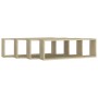 Estante cubo pared 4uds contrachapado roble Sonoma 80x15x26,5cm